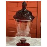 Blown glass holiday apothecary jar