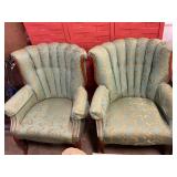 2 side Chais  Vintage Green/ Gold