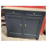Wooden cabinet paintedGray w/ green top