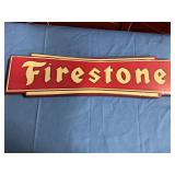 Firestone Metal sign 5" tall x 20" w