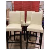 4 leather barstools