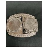 Eisenhower double one dollar coin belt buckle