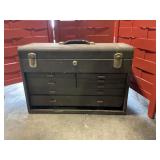 Metal toolbox with tools