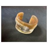 Horn cuff bracelet with 9.25 details