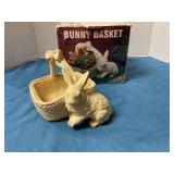 Bunny Basket ceramic w/ box 6ï¿½ wide