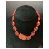 Orange Beaded Necklace 14ï¿½