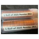 2025 BU  pennies ï¿½ two rolls