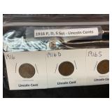 1916 -P, D, S set Lincoln Cents