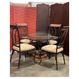 Dinette Table w/4 Chairs-glass top / Has Chips
