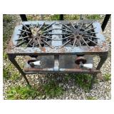 Two burner cast-iron gas camping stove