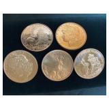 1AVDP Ounce  each Copper Coins ï¿½ total 5