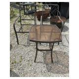 2 Metal chairs W/ glass top table