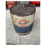 Vintage Gulf 5 gallon can