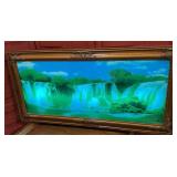 Vintage 1970s waterfall Wall Hanging-lighted