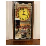 Coca-Cola mirrored clock battery operated 25ï¿½x13ï¿½