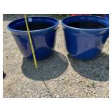 2 Large plastic flower pots