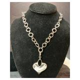 Silver Necklace w/ Heart Pendant 20ï¿½