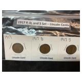 1917 P, D,& S set ï¿½ Lincoln Cents