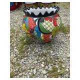 Glazed Terra Cotta Flower Pot 14ï¿½ wide 13ï¿½ tall