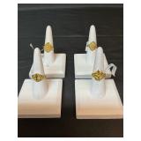 Costume, gold plated rings Sizes 7& 7 1/2