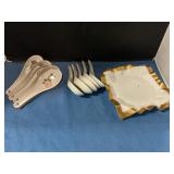 1800 Limoges dish and oriental spoons