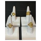 Costume gold plated rings size 7& 7 1/2