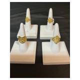 Costume gold plated rings Sizes 7& 7 1/2