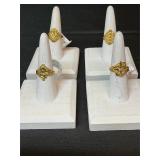 Costume, gold plated rings 7,7 1/2 & 8