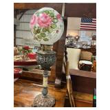 Hand Painted Lamp w/ brass base