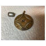 Vintage photo locket pendant &pin