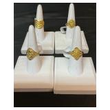 Costume gold plated rings Sizes 7& 7 1/2