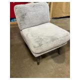 Accent Chair Grey Plush