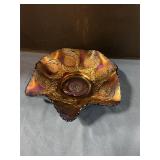 Carnival glass deco bowl