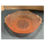 Pink depression frosted glass 9' bowl