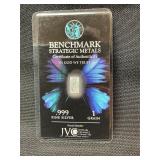 Benchmark 1grain .999 fine silver bar