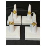 Costume gold plated rings sizes 7&712