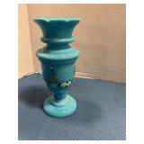 Bristol glass hand-painted vase 7' tall