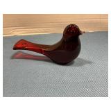 Ruby Red Glass Bird