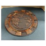 Pink depression, glass11' pie plate