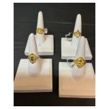 Costume, gold plated rings size 71/2
