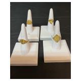 Costume gold plated rings Sizes 7& 7 1/2