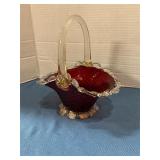 Vintage Murano glass basket