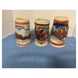 3 Budweiser Steins 1985, 98&99