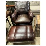 Hilda's Leather Chair W/ ottoman