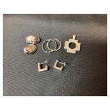 Sterling silver earrings,rings and pendant 12.5 G