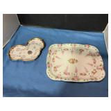 Vintage porcelain platter and deco plate