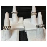 Sterling silver rings 13.4 G