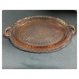 Pink depression glass 12' platter