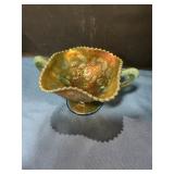 Northwood marigold carnival glass compote