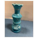 Bristol glass hand-painted vase 7' tall